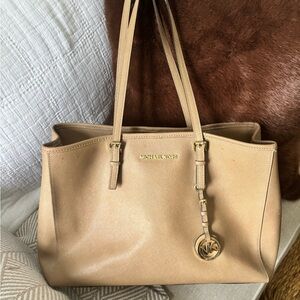 Michael Kors Beige Leather Tote